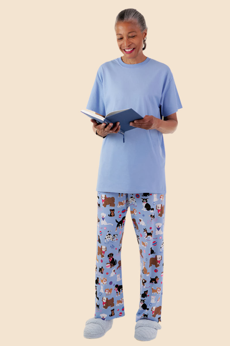 Women's Jersey Knit PJ Pants by Buck & Buck in Blue, and available in different sizes. This sleepwear item is part of our pajamas collection.