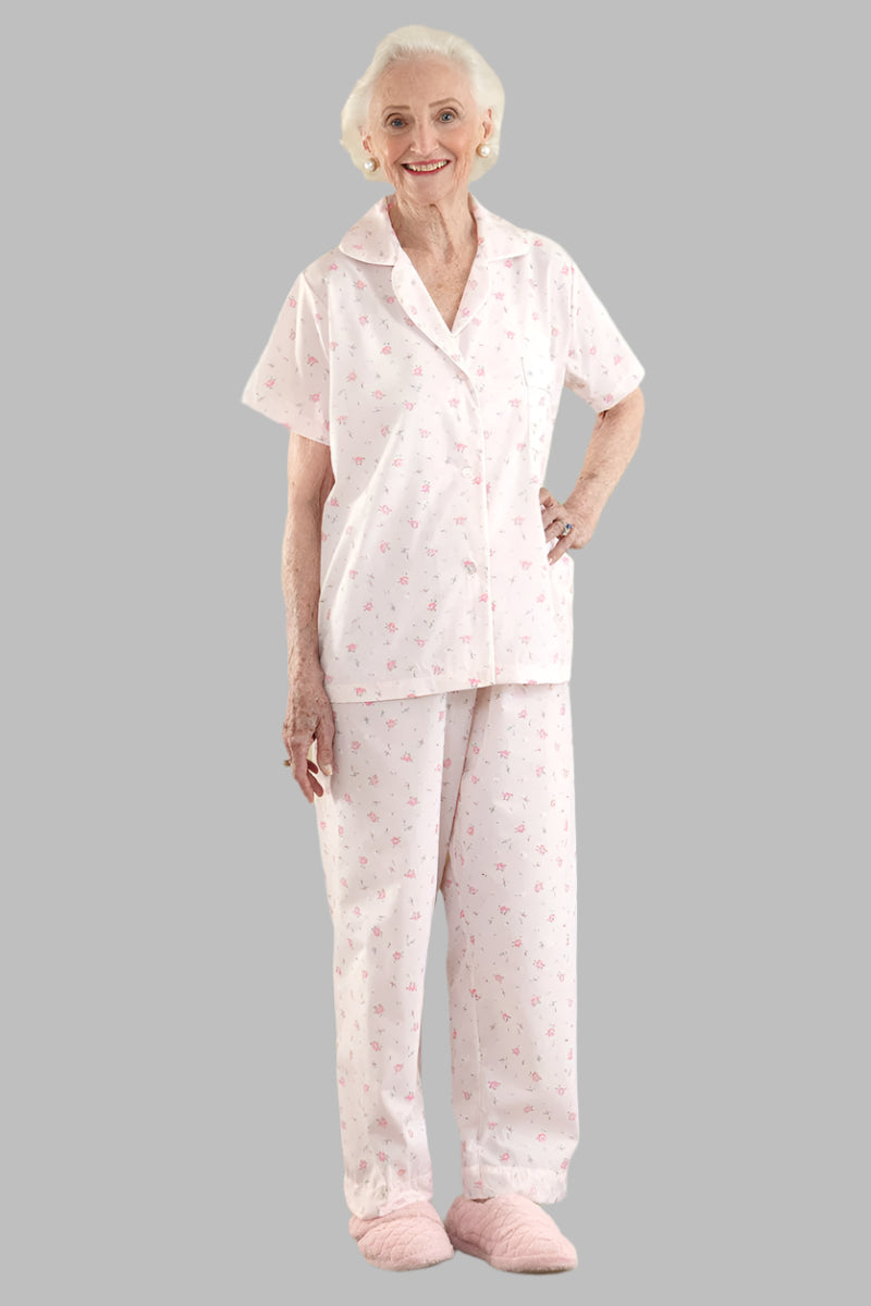 Women's Cotton/Poly Pajamas by Buck & Buck in White, and available in different sizes. This sleepwear item is part of our pajamas collection.