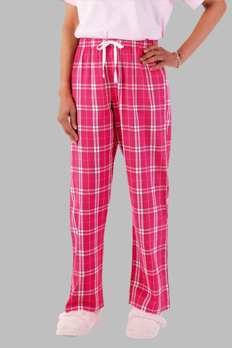 Women's Flannel PJ Pants by Buck & Buck in Pink, and available in different sizes. This sleepwear item is part of our pajamas collection.