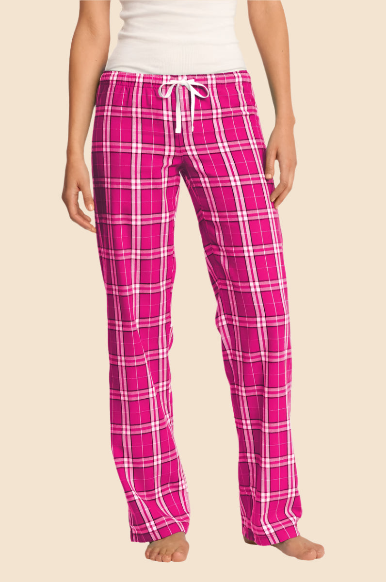 Elastic Female Flannel Pajamas Women's Red Black Plaid Flannel