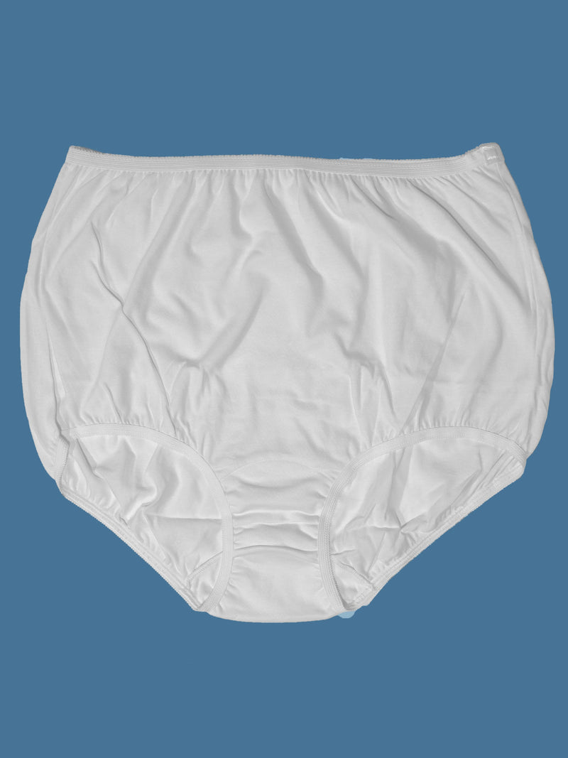 Cotton Elastic Leg Full Brief Panty (3-pack) for women by Buck & Buck in White, and available in different sizes. This undergarments item is part of our panties collection.