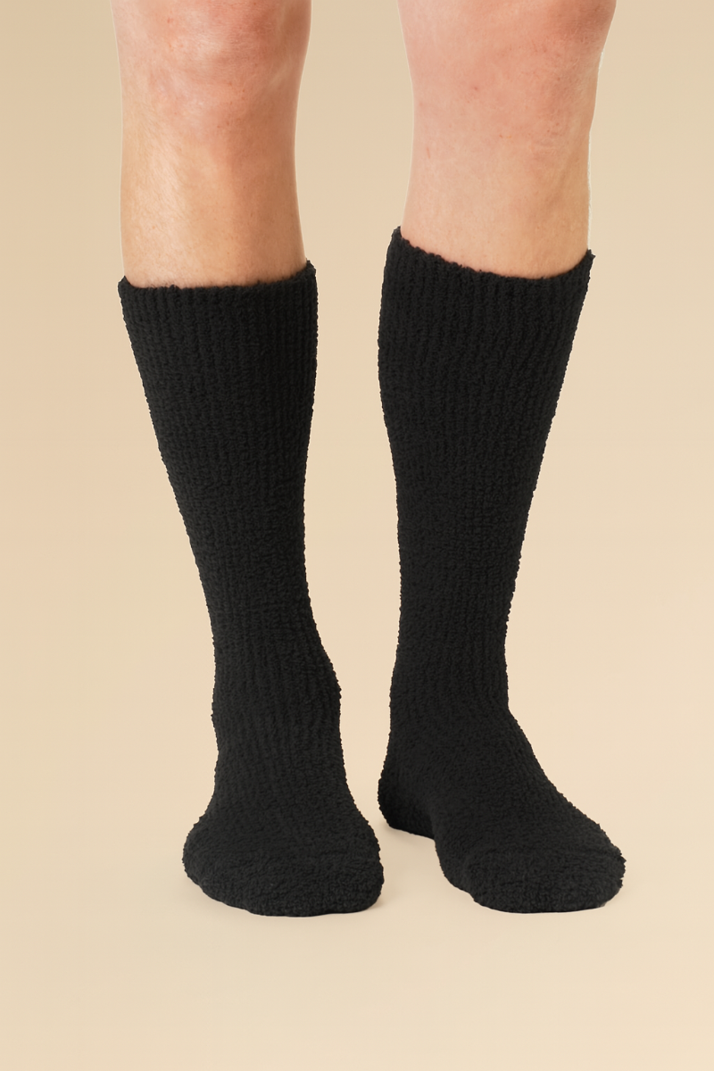 Men's So-Soft Sock by Buck & Buck in Black, and available only in a one-size option. This socks & hosiery item is part of our knee socks collection.