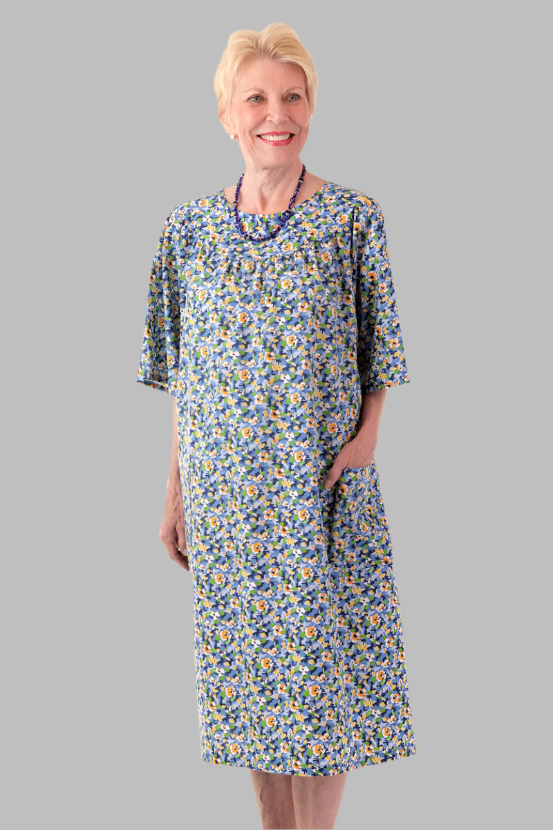 Cut-Away Round Neck Snap Back Muu Muu for women by Buck & Buck in Blue, and available in different sizes. This dresses & skirts item is part of our dresses collection.