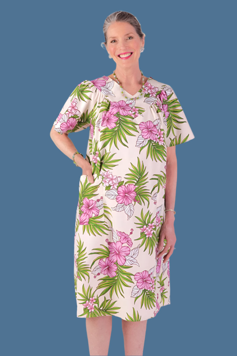 Hawaiian Print Wrap Back Muu Muu for women by Buck & Buck in Pink, and available in different sizes. This dresses & skirts item is part of our dresses collection.