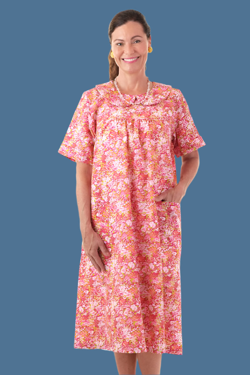 Collared Cut-Away Round Neck Snap Back Muu Muu for women by Buck & Buck in Pink, and available in different sizes. This dresses & skirts item is part of our dresses collection.