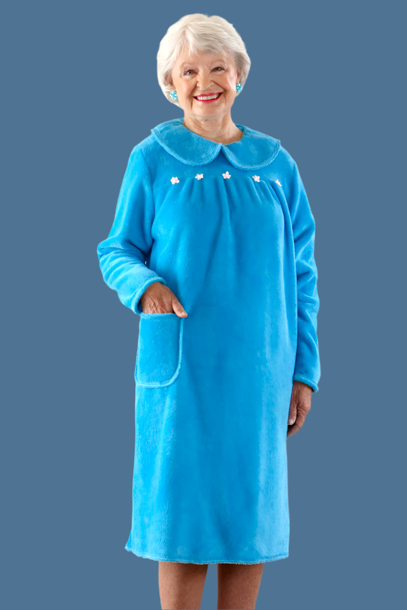So-Soft Snap Back Dress for women by Buck & Buck in Turquoise, and available in different sizes. This dresses & skirts item is part of our nightgowns collection.