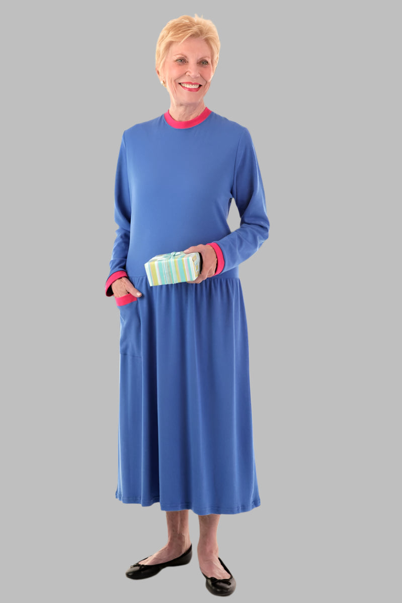 Long Sleeve Solid Knit Snap Back Dress for women by Buck & Buck in Royal, and available in different sizes. This dresses & skirts item is part of our dresses collection.