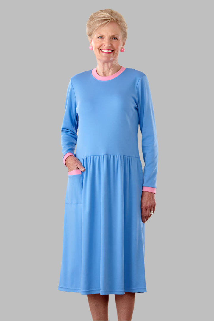 Long Sleeve Solid Knit Snap Back Dress for women by Buck & Buck in Royal, and available in different sizes. This dresses & skirts item is part of our dresses collection.