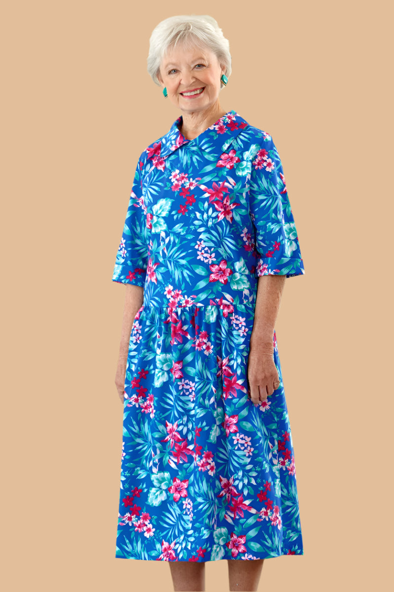 3/4 Sleeve Drop Waist Snap Back Duster for women by Buck & Buck, and available in different sizes. This sleepwear item is part of our nightgowns collection.