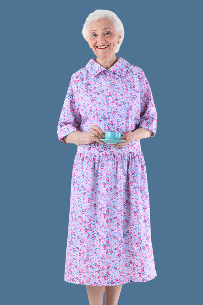 3/4 Sleeve Drop Waist Snap Back Duster for women by Buck & Buck, and available in different sizes. This sleepwear item is part of our nightgowns collection.