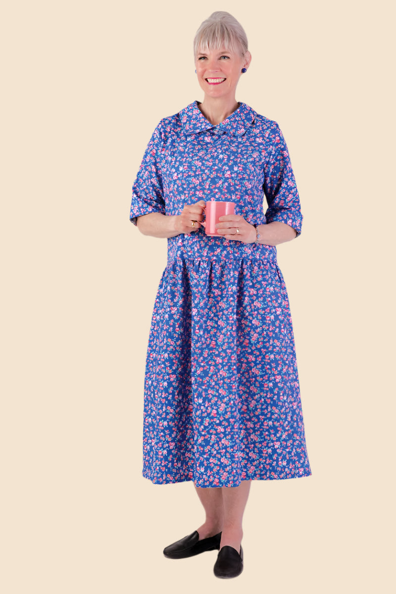 3/4 Sleeve Drop Waist Snap Back Duster for women by Buck & Buck in Royal, and available in different sizes. This sleepwear item is part of our nightgowns collection.