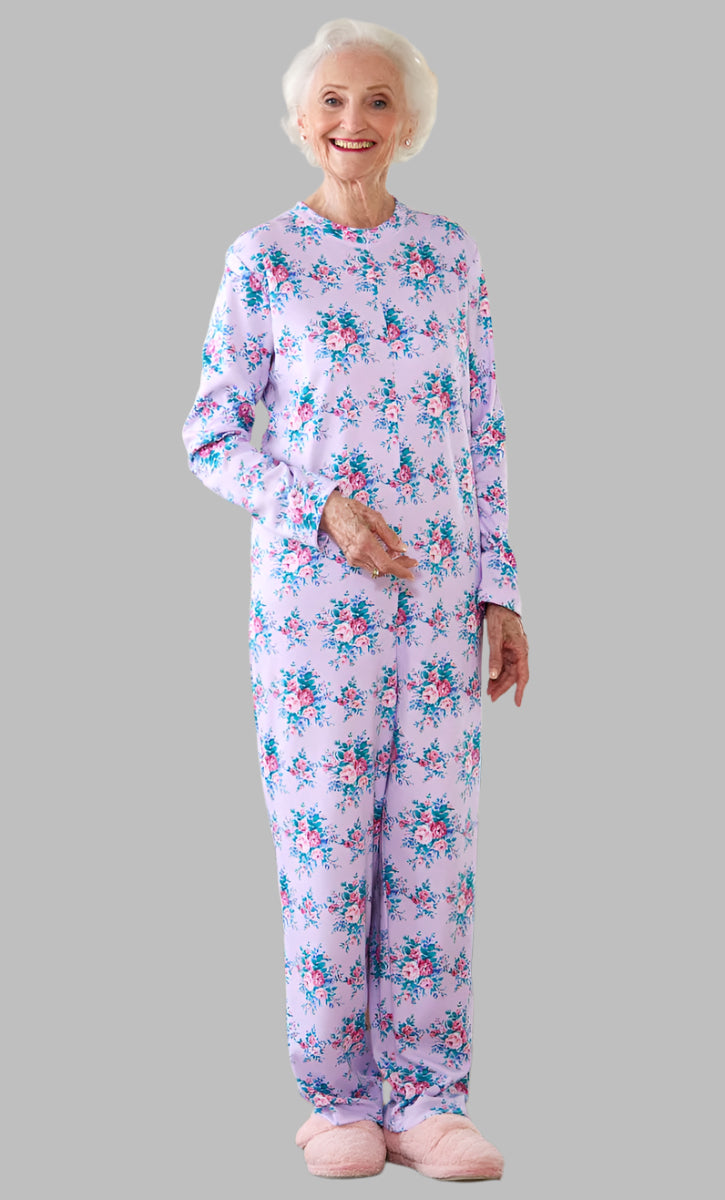 Long Printed Back-Zip Sleep Suit for women by Buck & Buck, and available in different sizes. This one-piece garments item is part of our sleepwear & loungewear collection.