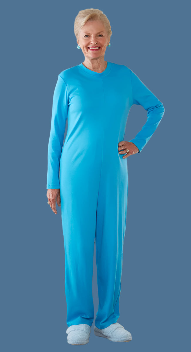 Long Solid Back-Zip Sleep Suit for women by Buck & Buck, and available in different sizes. This one-piece garments item is part of our sleepwear & loungewear collection.