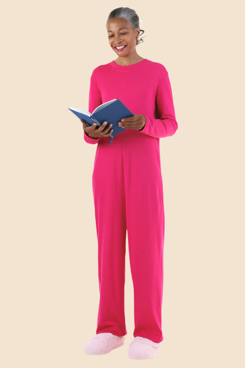 Long Solid Back-Zip Sleep Suit for women by Buck & Buck in Fuchsia, and available in different sizes. This one-piece garments item is part of our sleepwear & loungewear collection.