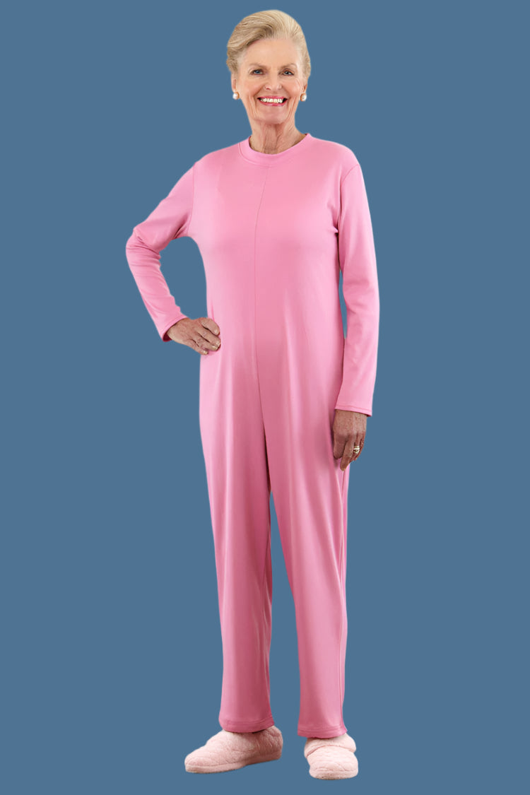 Long Solid Back-Zip Sleep Suit for women by Buck & Buck, and available in different sizes. This one-piece garments item is part of our sleepwear & loungewear collection.