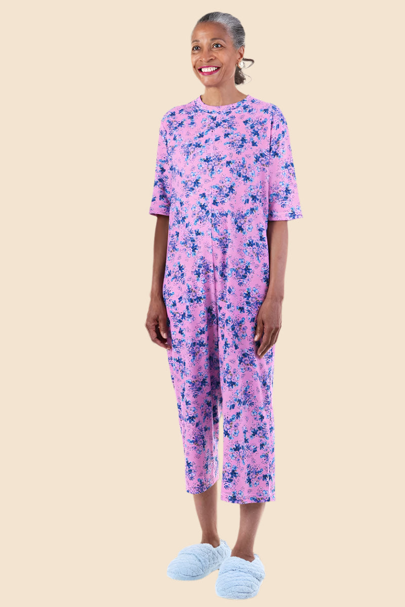 Capri Length Printed Back-Zip Sleep Suit for women by Buck & Buck, and available in different sizes. This one-piece garments item is part of our sleepwear & loungewear collection.