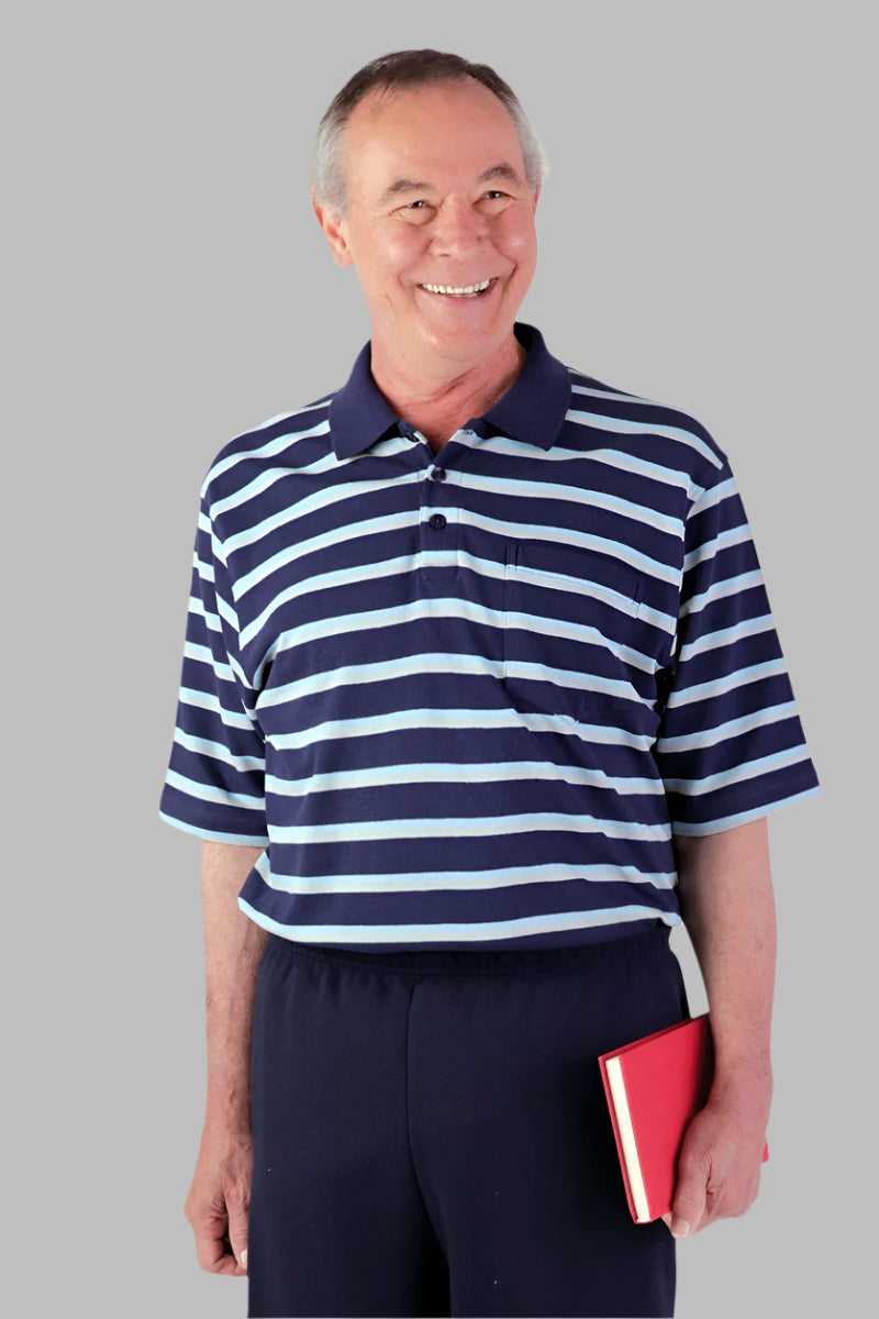 Men's Short Sleeve Polo Shirt by Buck & Buck in Black, and available in different sizes. This tops item is part of our polos collection.