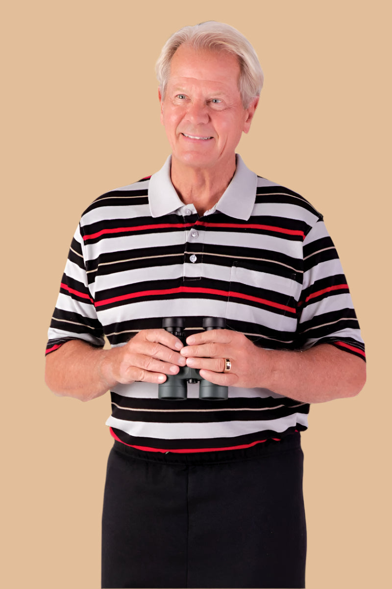 Men's Short Sleeve Polo Shirt by Buck & Buck in Black, and available in different sizes. This tops item is part of our polos collection.