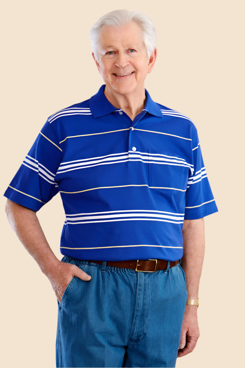 Men's Short Sleeve Polo Shirt by Buck & Buck, and available in different sizes. This tops item is part of our polos collection.