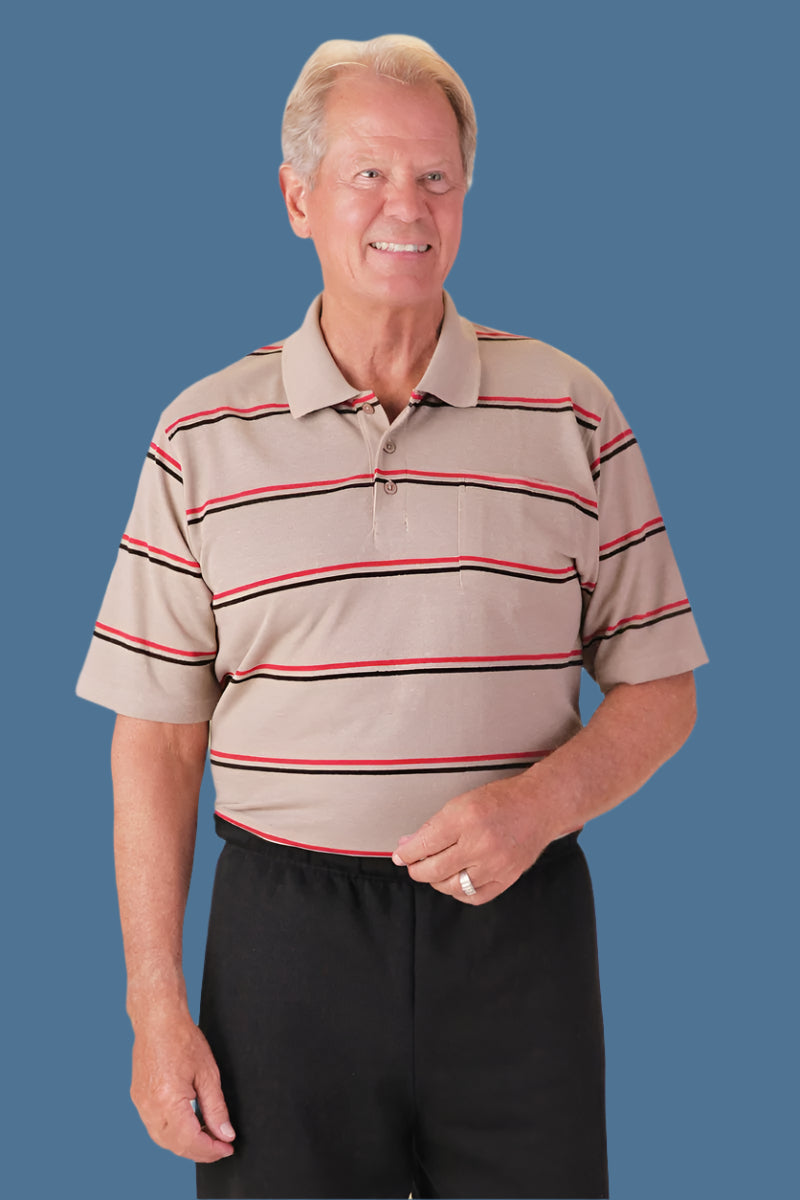 Men's Short Sleeve Polo Shirt by Buck & Buck, and available in different sizes. This tops item is part of our polos collection.