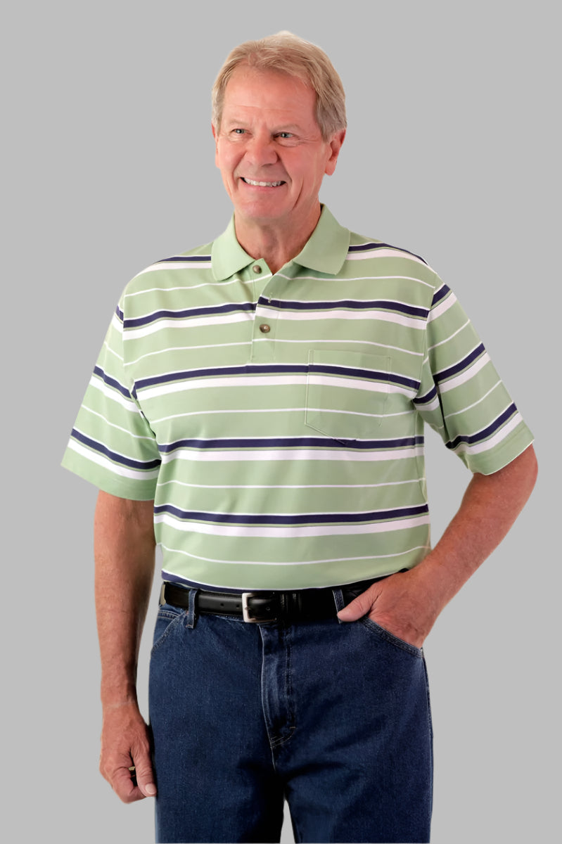 Men's Short Sleeve Polo Shirt by Buck & Buck in Black, and available in different sizes. This tops item is part of our polos collection.