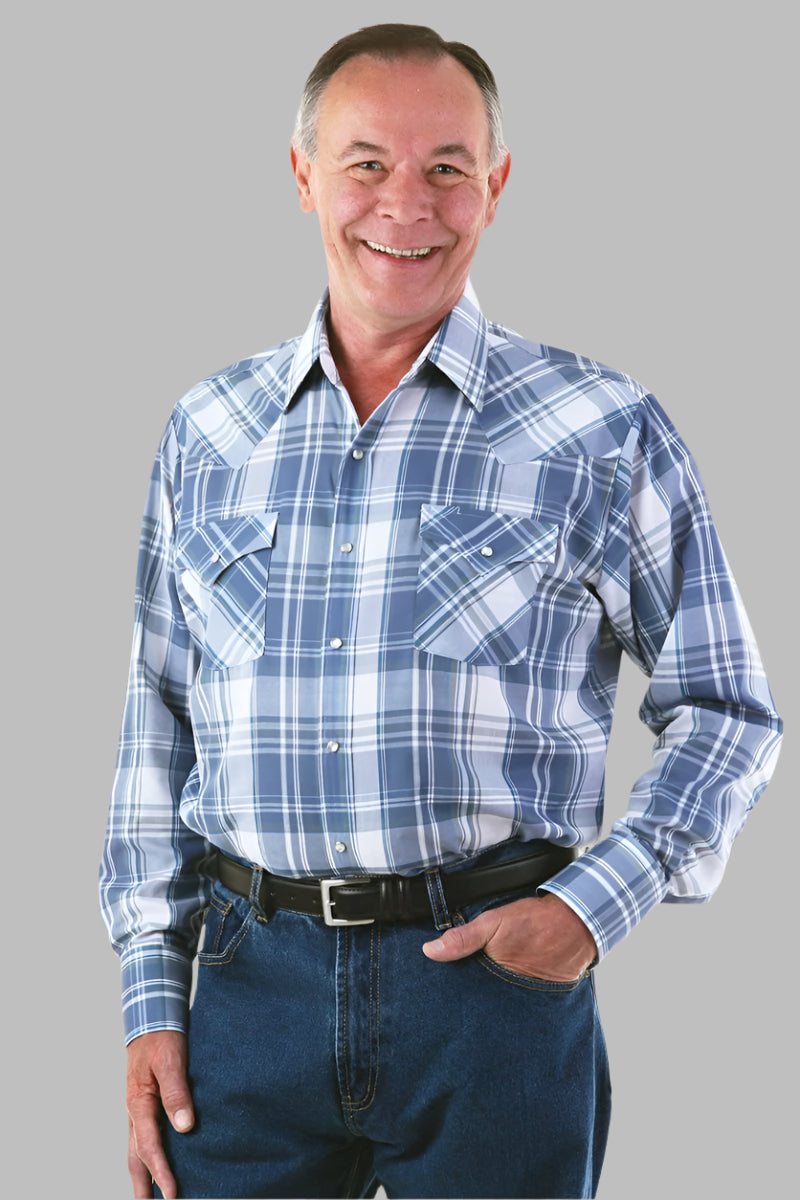 Men's Long Sleeve Western Shirt by Buck & Buck in Black, and available in different sizes. This tops item is part of our shirts collection.