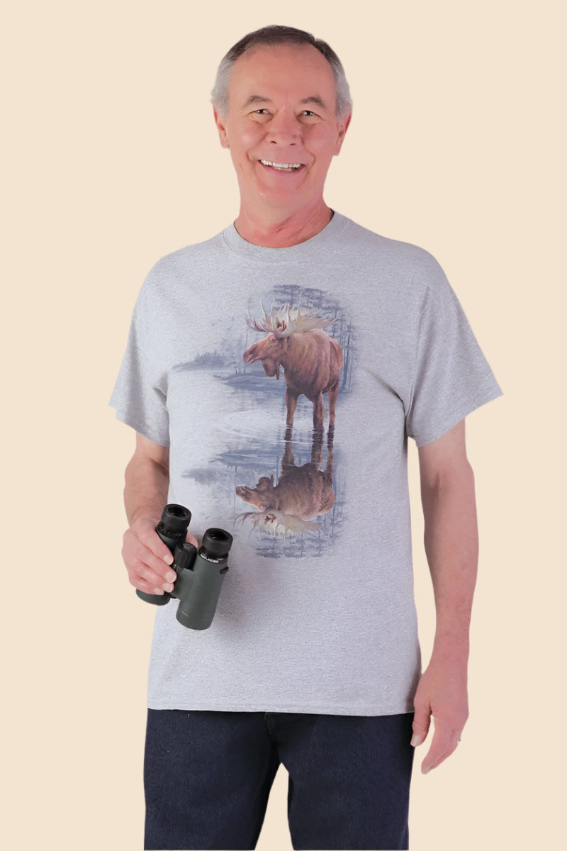 Men's Short Sleeve Printed Snap Back T-Shirt by Buck & Buck, and available in different sizes. This tops item is part of our t-shirts collection.