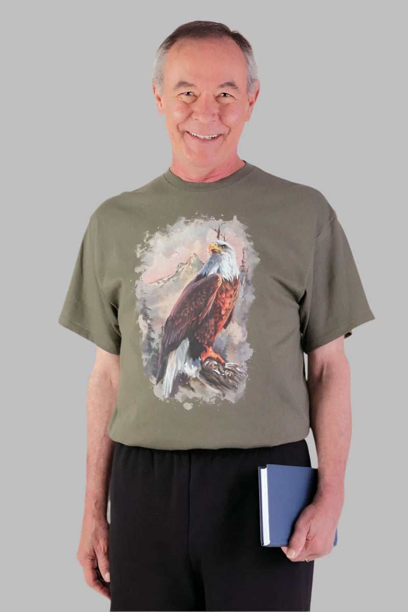 Men's Short Sleeve Printed Snap Back T-Shirt by Buck & Buck, and available in different sizes. This tops item is part of our t-shirts collection.