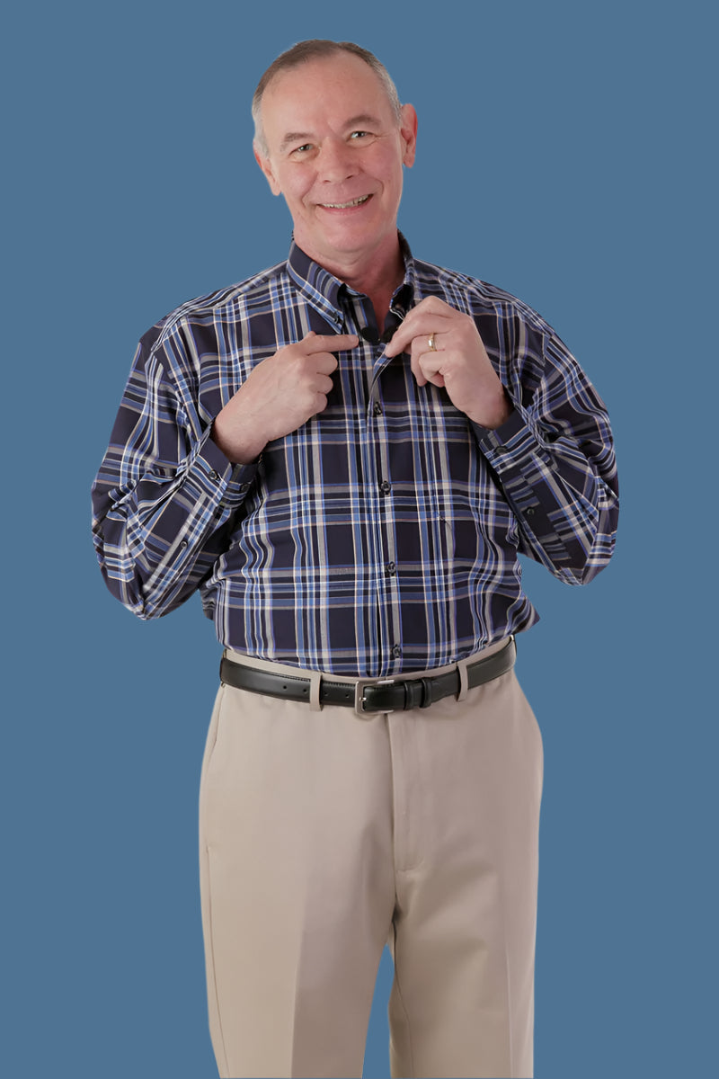 Long Sleeve Sport Shirt With VELCRO® Fasteners for men by Buck & Buck, and available in different sizes. This tops item is part of our shirts collection.