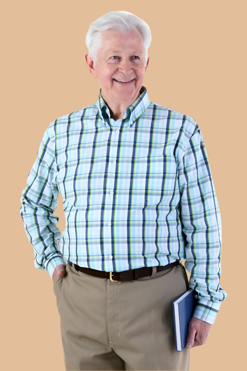 Long Sleeve Sport Shirt With VELCRO® Fasteners for men by Buck & Buck in Tan/Beige, and available in different sizes. This tops item is part of our shirts collection.