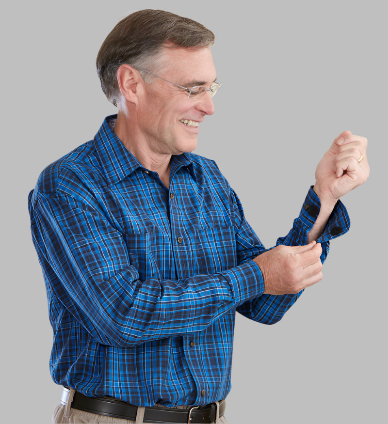 Long Sleeve Sport Shirt With VELCRO® Fasteners for men by Buck & Buck, and available in different sizes. This tops item is part of our shirts collection.