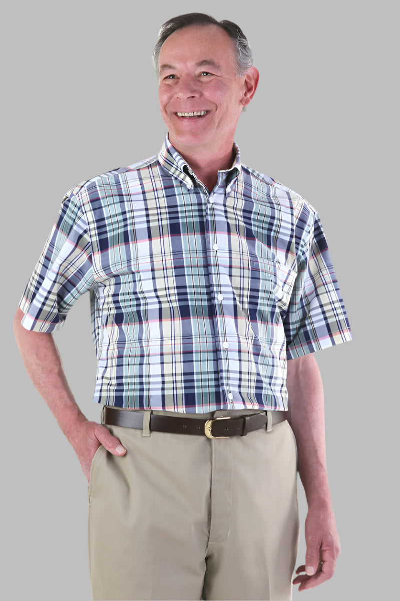 Short Sleeve Sport Shirt With VELCRO® Fasteners for men by Buck & Buck, and available in different sizes. This tops item is part of our shirts collection.