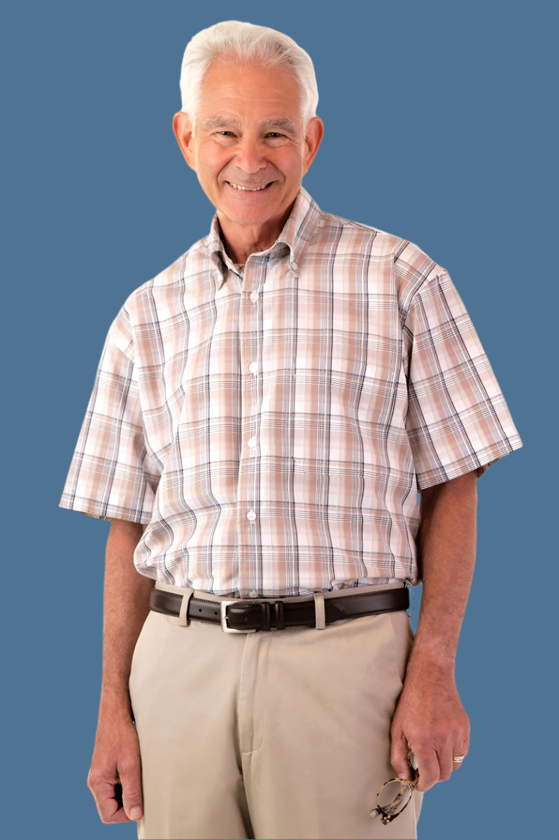 Short Sleeve Sport Shirt With VELCRO® Fasteners for men by Buck & Buck in Red, and available in different sizes. This tops item is part of our shirts collection.