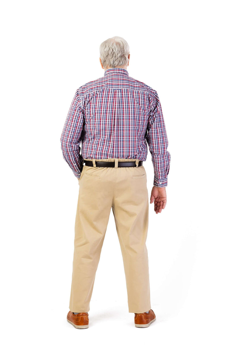 Men's VELCRO® Fly Pants by Buck & Buck in Khaki, and available in different sizes. This bottoms item is part of our trousers collection.