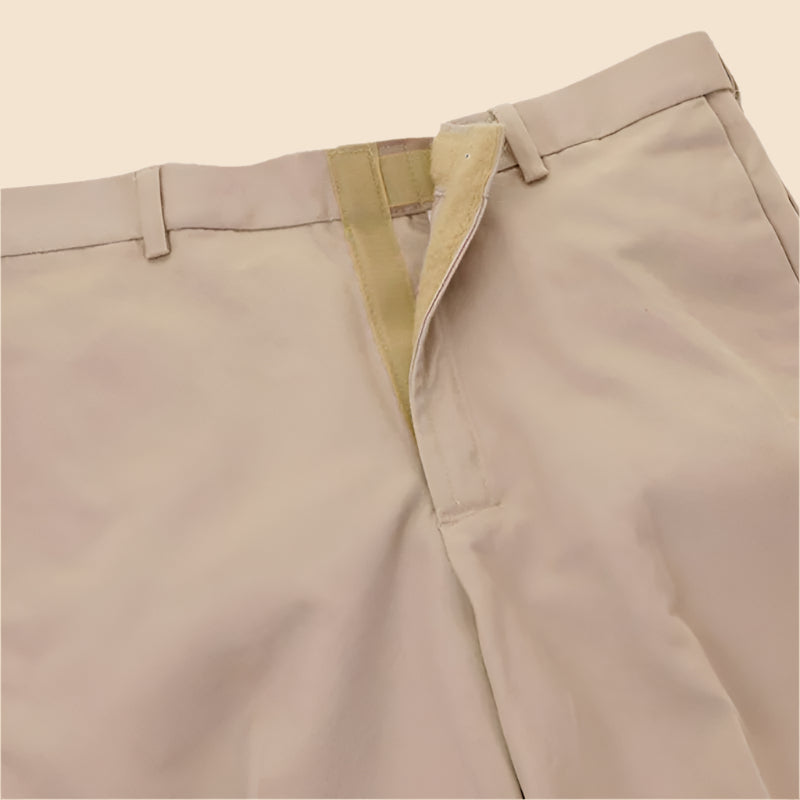 Cotton Slacks With VELCRO® Fasteners Fly for men by Buck & Buck in Gray, and available in different sizes. This bottoms item is part of our trousers collection.