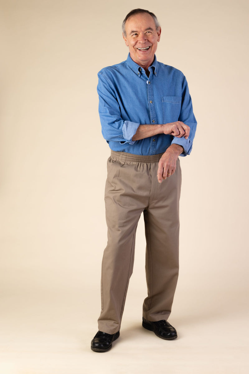 Men's Twill Putter Pants by Buck & Buck in khaki and available in different sizes. This bottoms item is part of our pants collection.