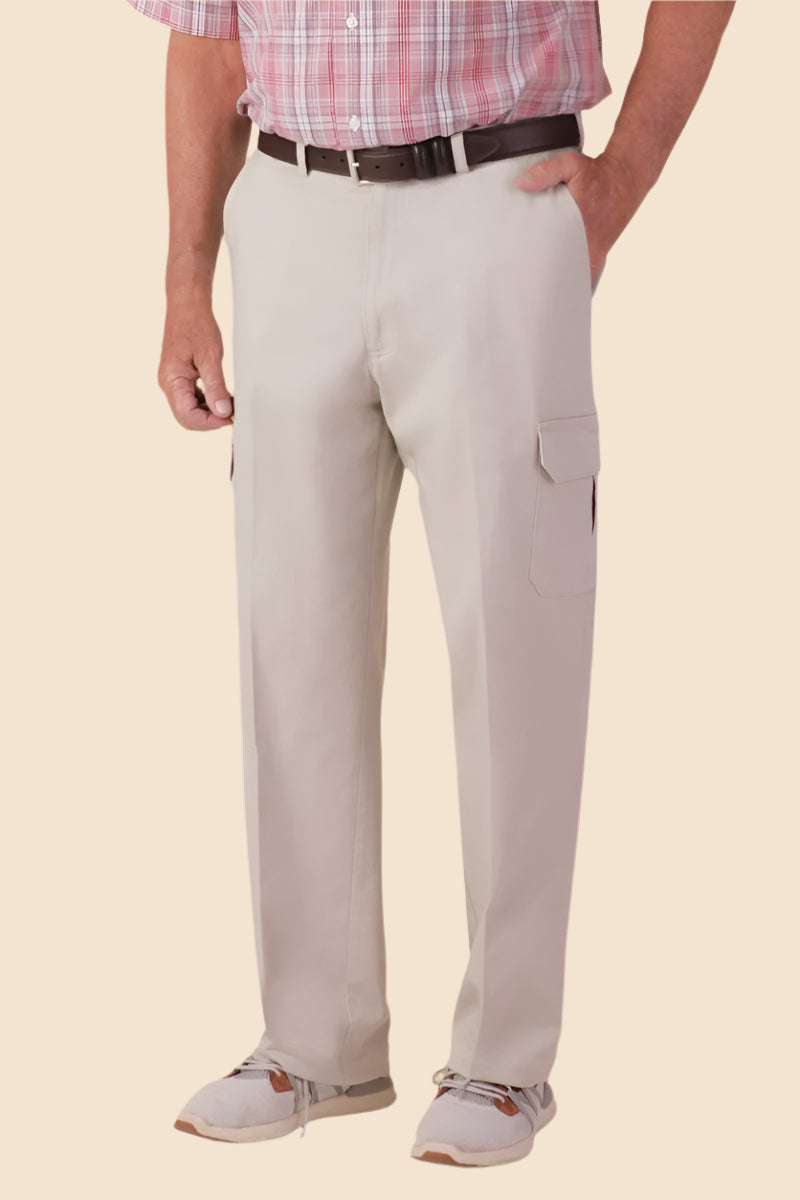 Haggar Stretch Cargo Pants for men by Buck & Buck in Cream Waist Size Maximum Inseam (inches) 32, 42 &, and available in different sizes. This bottoms item is part of our cargo pants collection.
