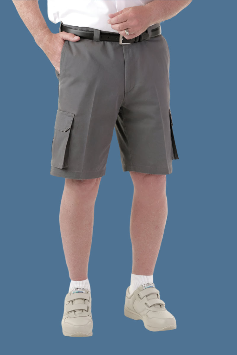 Comfort Cargo Short With VELCRO® Fasteners Fly for men by Buck & Buck in Charcoal, and available in different sizes. This bottoms item is part of our cargo shorts collection.