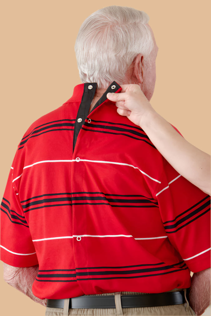 Short Sleeve Snap Back Polo Shirt for men by Buck & Buck in Red, and available in different sizes. This tops item is part of our polos collection.
