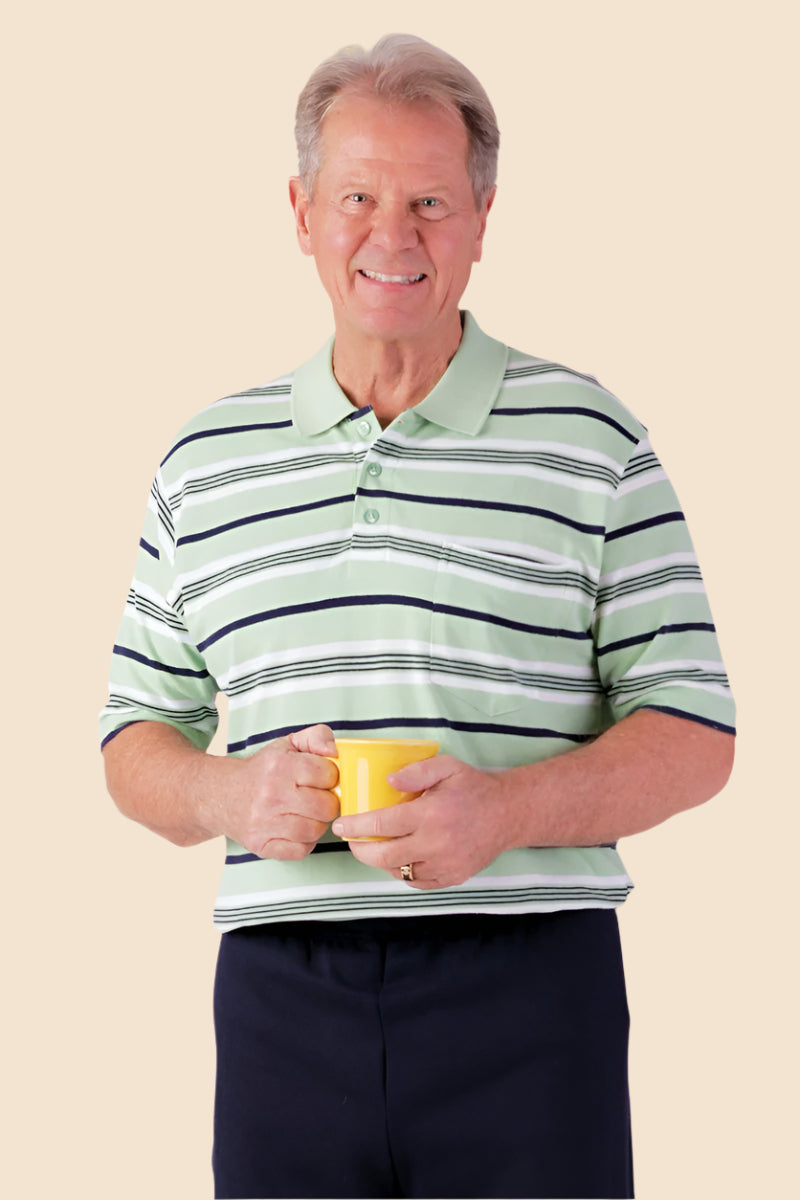 Short Sleeve Snap Back Polo Shirt for men by Buck & Buck in Black, and available in different sizes. This tops item is part of our polos collection.