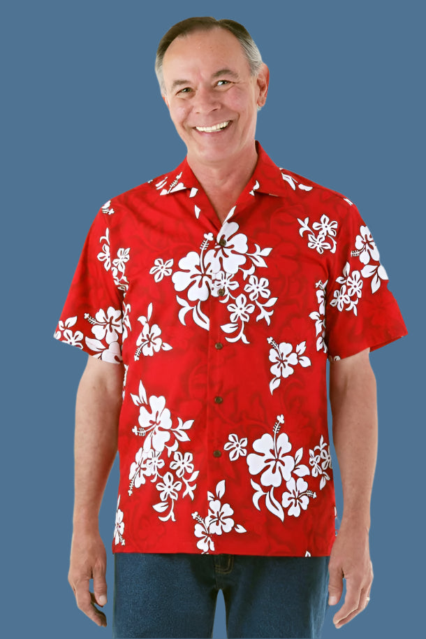Hawaiian Shirt for men by Buck & Buck in Red, and available in different sizes. This tops item is part of our shirts collection.
