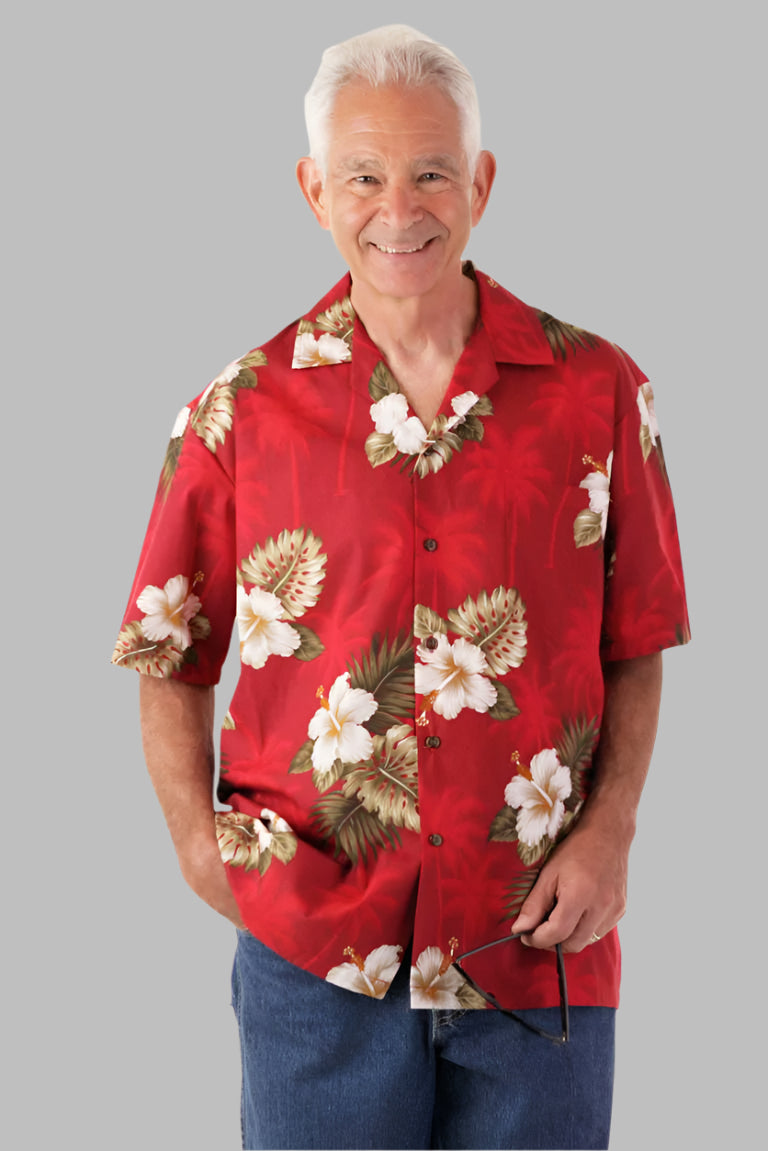 Hawaiian Shirt for men by Buck & Buck in Red, and available in different sizes. This tops item is part of our shirts collection.