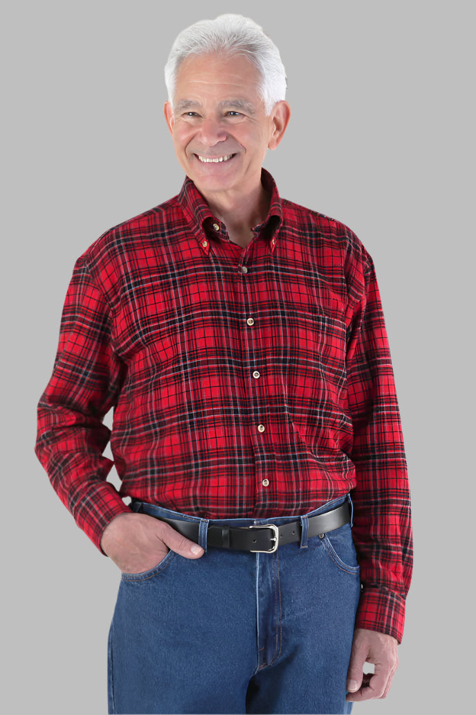Flannel Shirt With VELCRO® Fasteners for men by Buck & Buck in Burgundy, and available in different sizes. This tops item is part of our shirts collection.