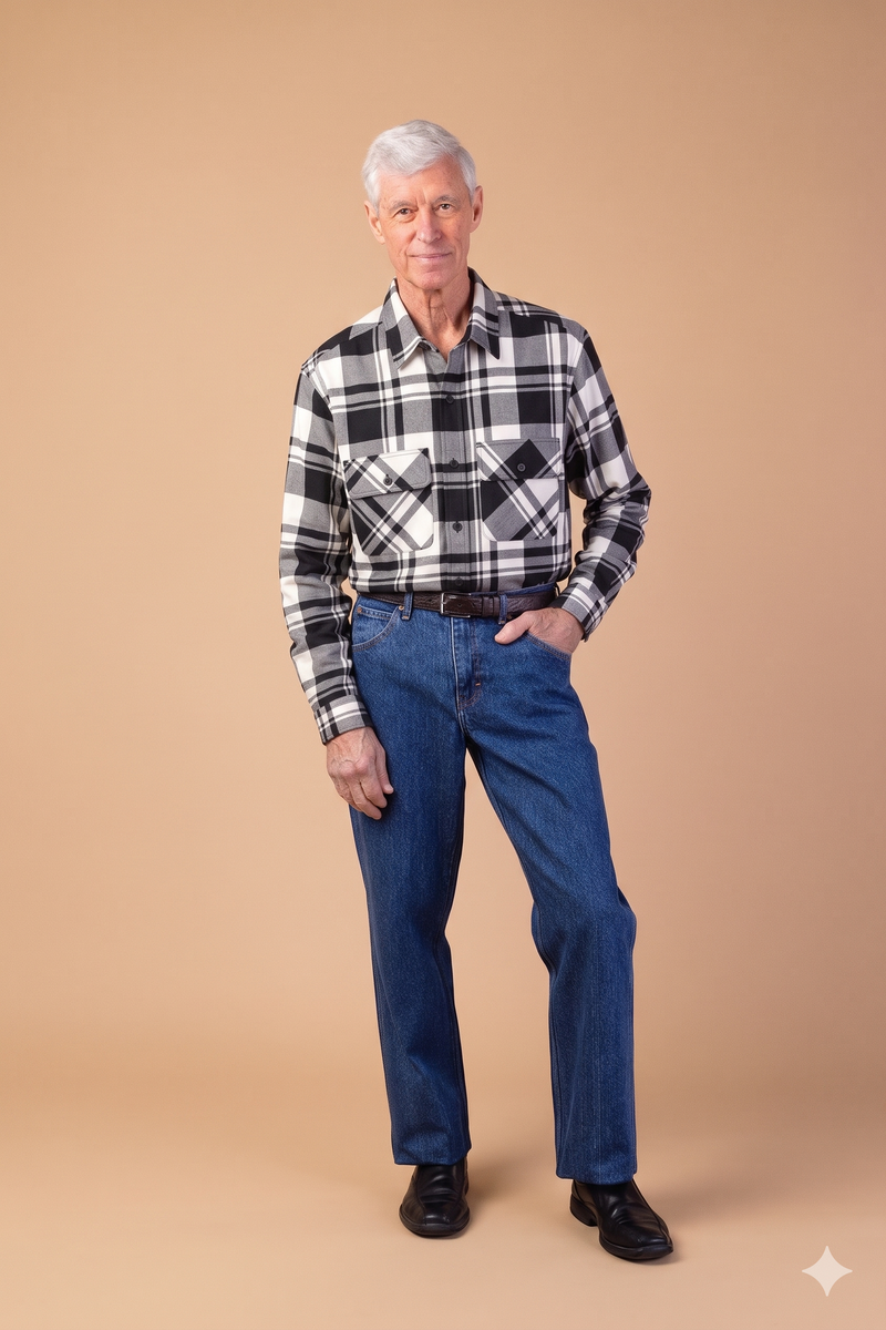 Flannel Shirt With VELCRO® Fasteners for men by Buck & Buck in white, and available in different sizes. This tops item is part of our shirts collection.