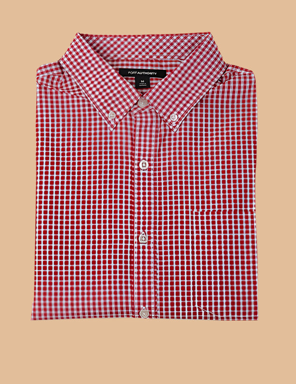 Long Sleeve Gingham Shirt With VELCRO® Fasteners for men by Buck & Buck in red, and available in different sizes. This tops item is part of our shirts collection.