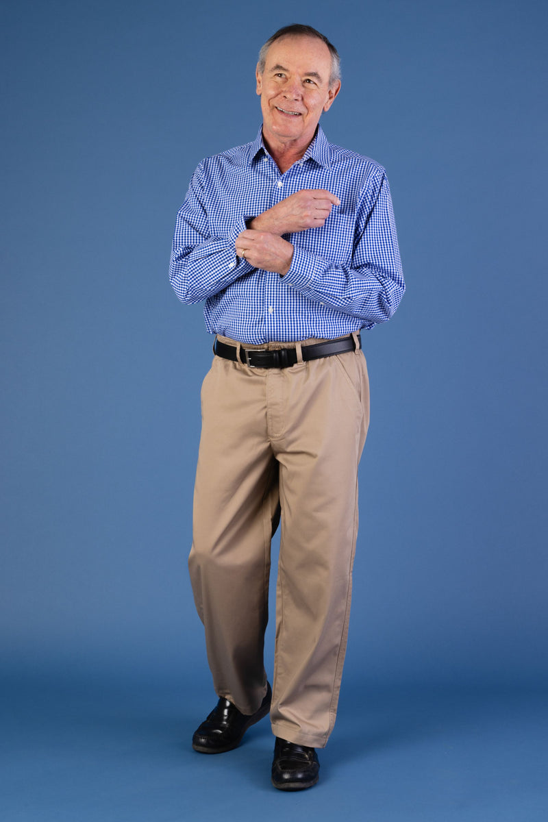 Long Sleeve Gingham Shirt With VELCRO® Fasteners for men by Buck & Buck in royal, and available in different sizes. This tops item is part of our shirts collection.