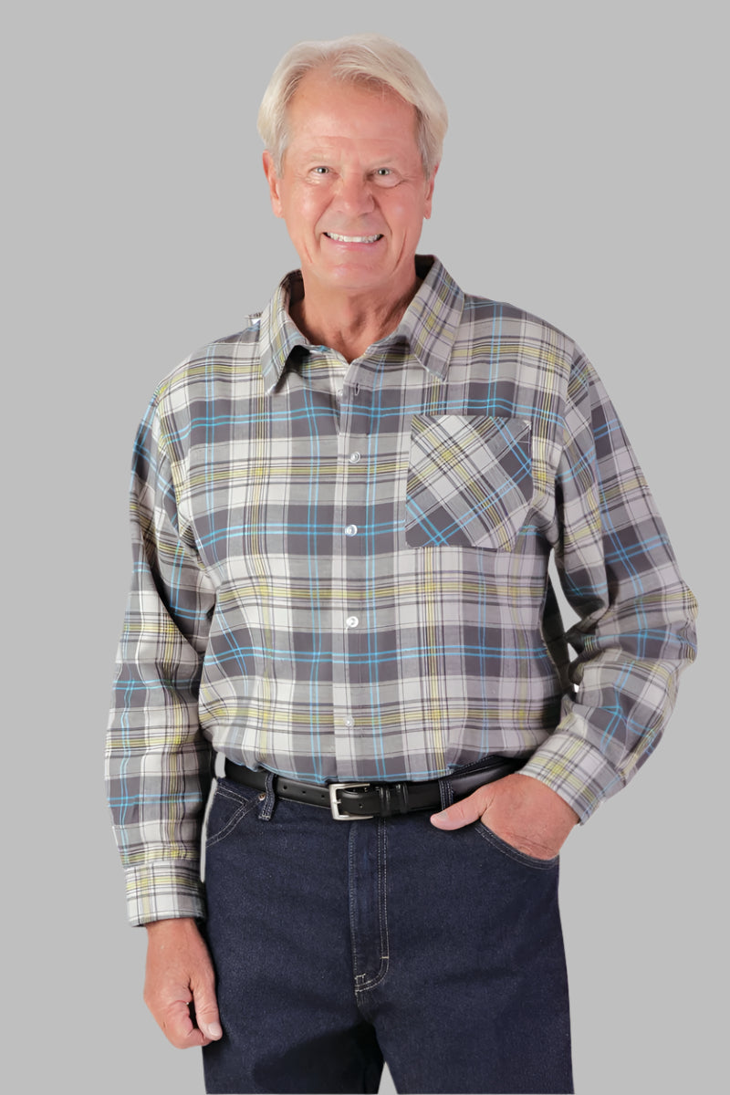 Wrap Back Flannel Shirt for men by Buck & Buck, and available in different sizes. This tops item is part of our shirts collection.