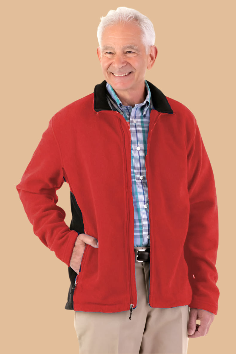 Men's Fleece Jacket by Buck & Buck in Red, and available in different sizes. This outerwear & layering item is part of our coats & jackets collection.