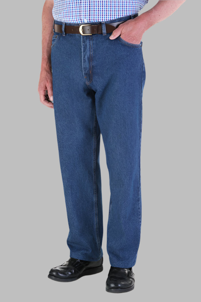 5 Pocket Jeans With VELCRO® Fastener Fly for men by Buck & Buck in Denim, and available in different sizes. This bottoms item is part of our jeans collection.