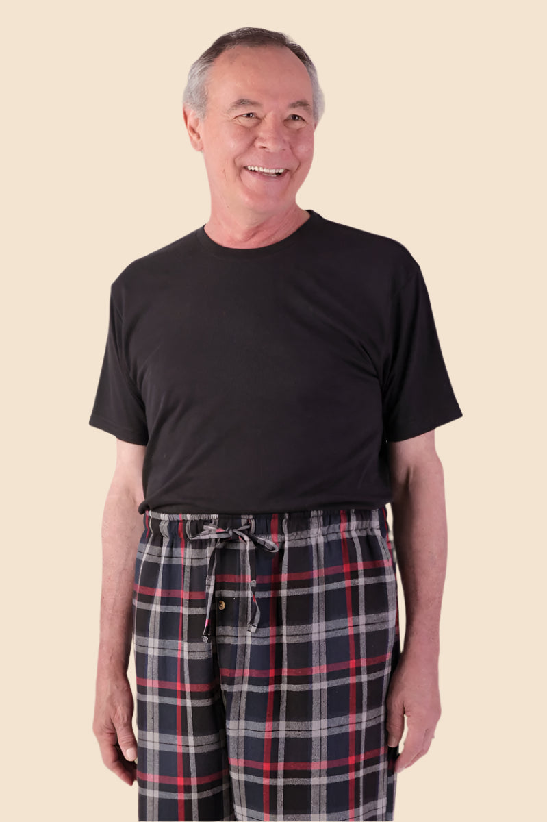 Men's Flannel PJ Bottoms by Buck & Buck in Black, and available in different sizes. This sleepwear item is part of our pajamas collection.